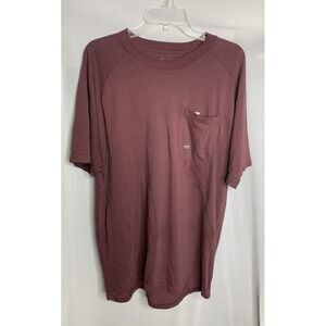 Mens Large  ARIAT Rebar Burgundy Pocket Tshirt Short Sleeve‎